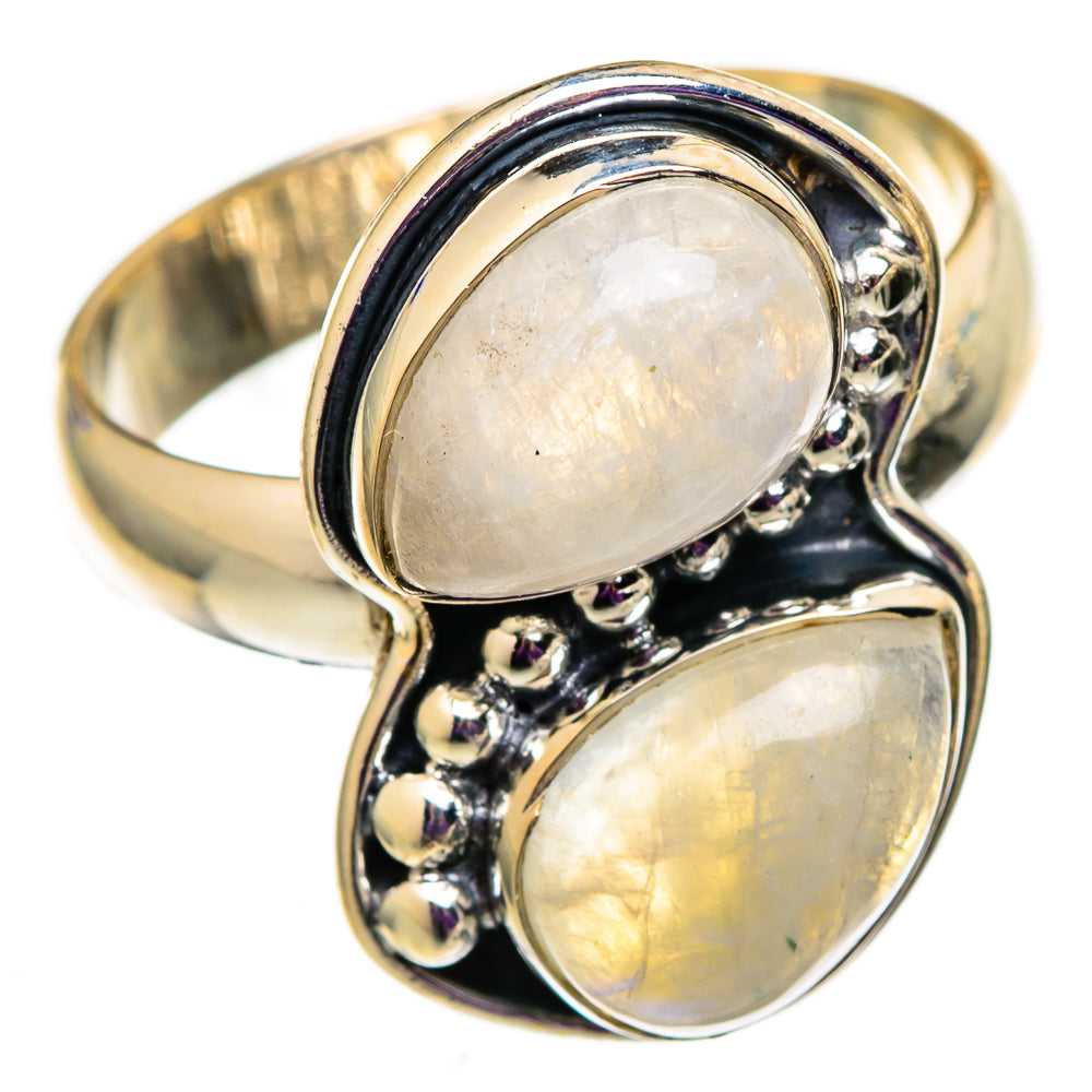 Rainbow Moonstone Rings handcrafted by Ana Silver Co - RING105713 - Photo 2