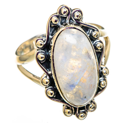 Rainbow Moonstone Rings handcrafted by Ana Silver Co - RING105715 - Photo 2