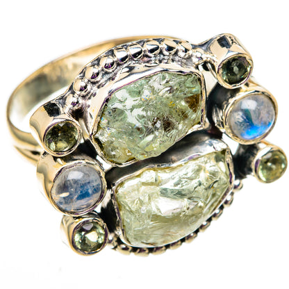 Aquamarine, Rainbow Moonstone, White Quartz Rings handcrafted by Ana Silver Co - RING105721 - Photo 2