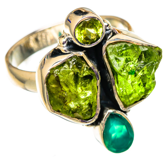 Chrome Diopside, Green Onyx, Peridot Rings handcrafted by Ana Silver Co - RING105727 - Photo 2