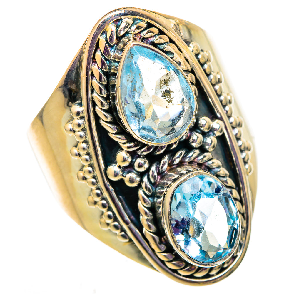 Blue Topaz Rings handcrafted by Ana Silver Co - RING105749 - Photo 2