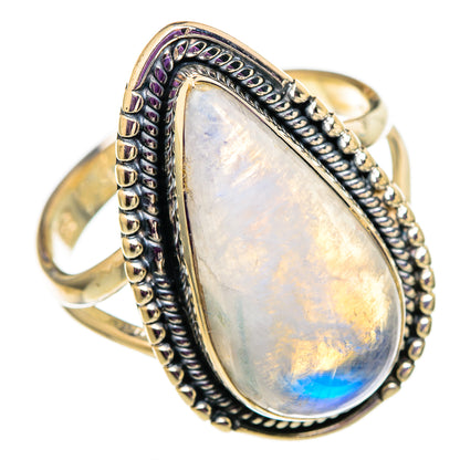 Rainbow Moonstone Rings handcrafted by Ana Silver Co - RING105770 - Photo 2