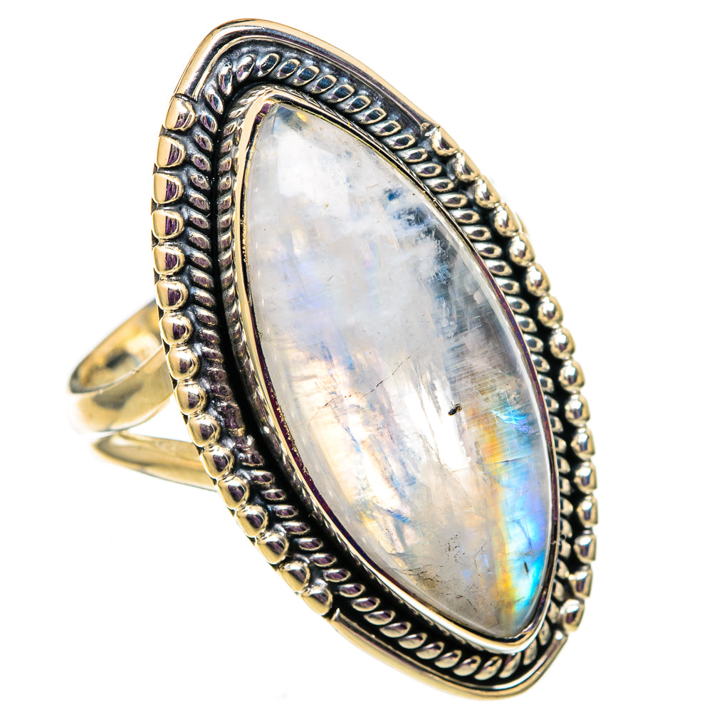 Rainbow Moonstone Rings handcrafted by Ana Silver Co - RING105772 - Photo 2