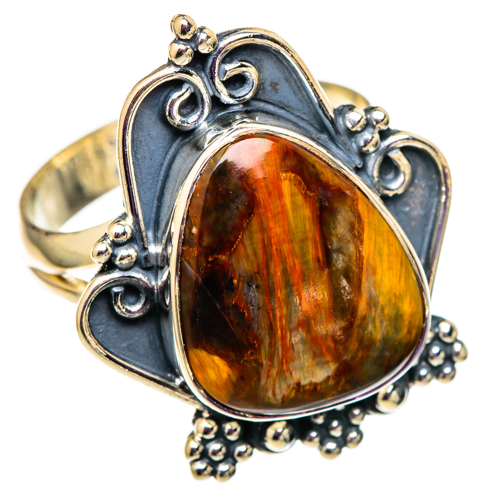 Golden Pietersite Rings handcrafted by Ana Silver Co - RING105785 - Photo 2