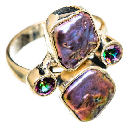Titanium Mother Of Pearl, Mystic Topaz Rings handcrafted by Ana Silver Co - RING105791 - Photo 2