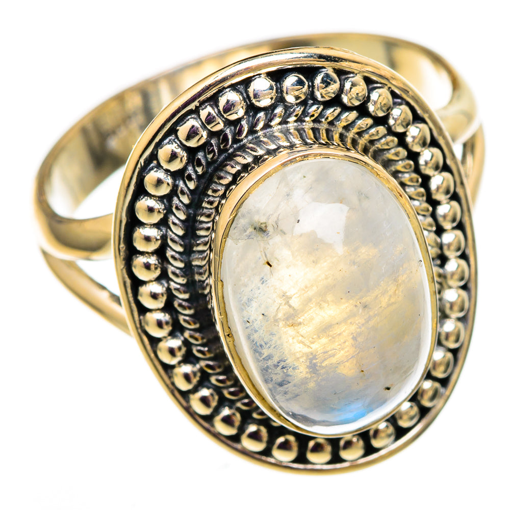 Rainbow Moonstone Rings handcrafted by Ana Silver Co - RING105798 - Photo 2
