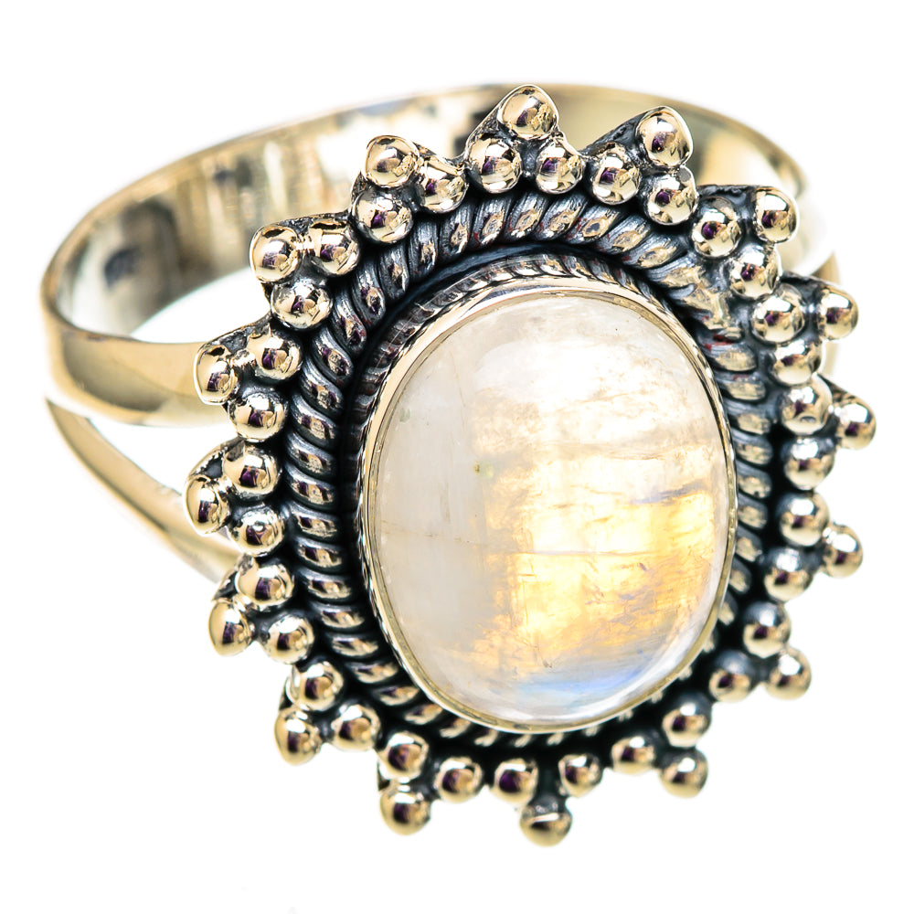 Rainbow Moonstone Rings handcrafted by Ana Silver Co - RING105800 - Photo 2