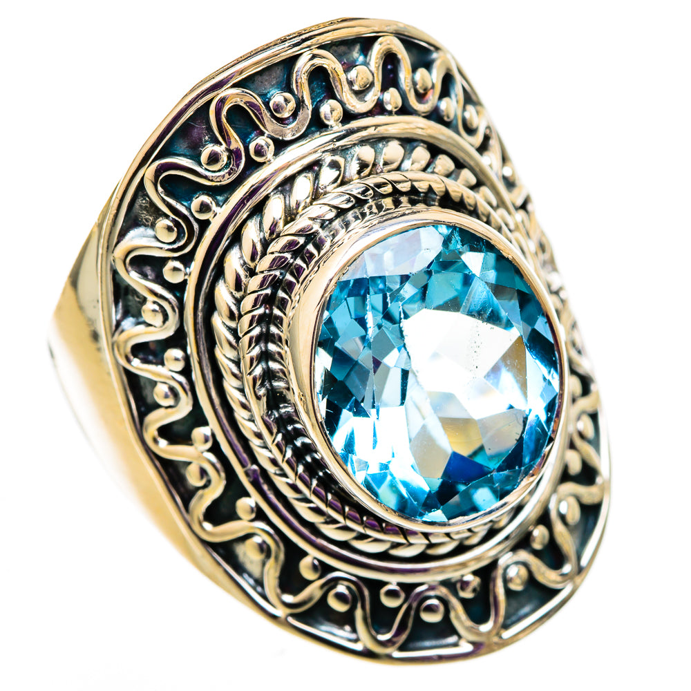 Blue Topaz Rings handcrafted by Ana Silver Co - RING105805 - Photo 2
