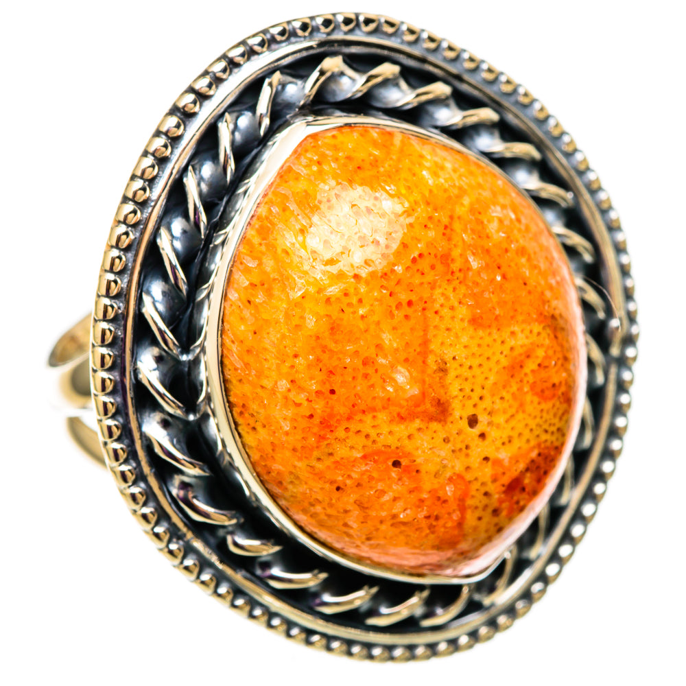 Sponge Coral Rings handcrafted by Ana Silver Co - RING105820 - Photo 2