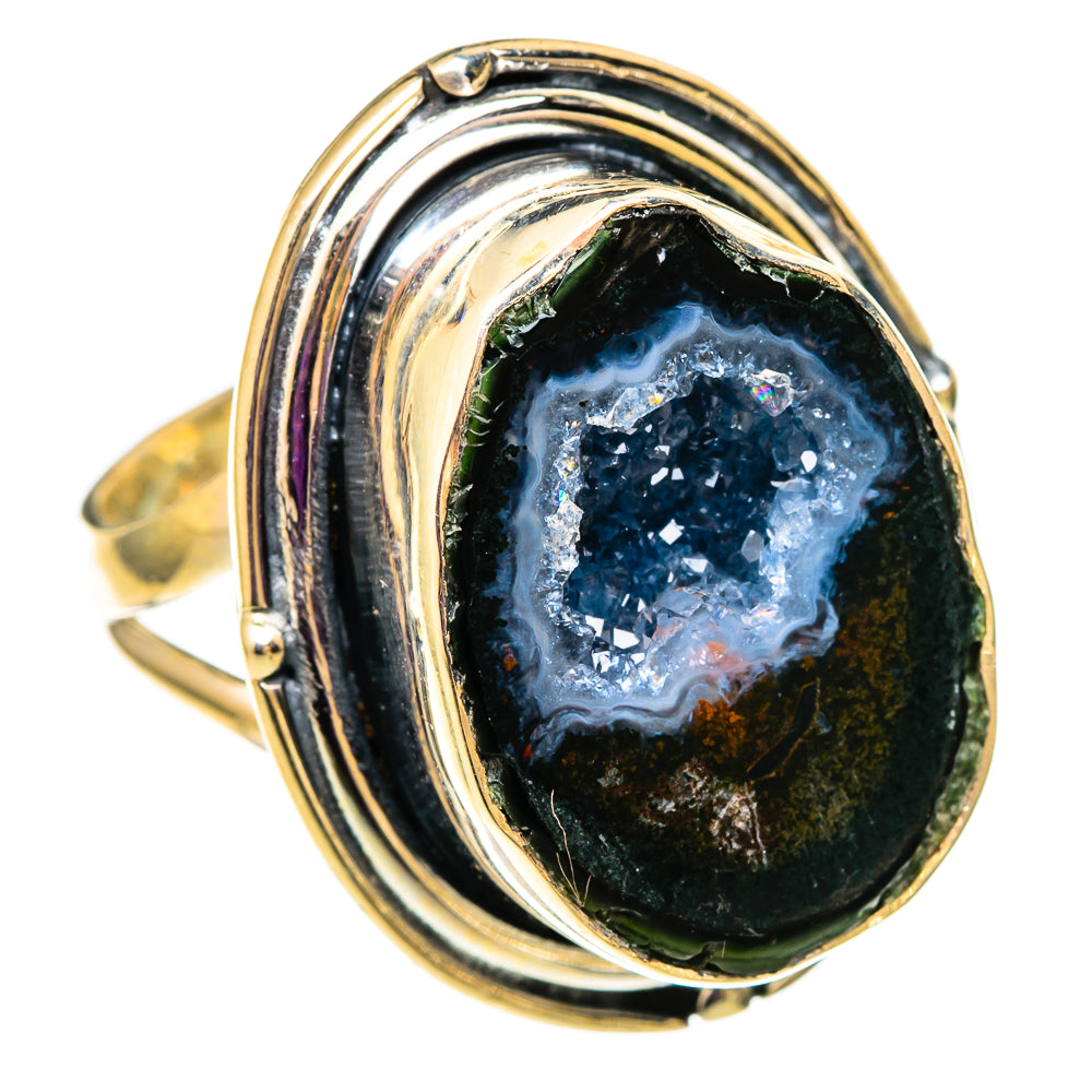Coconut Geode Druzy Rings handcrafted by Ana Silver Co - RING105837 - Photo 2