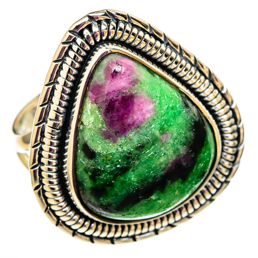 Ruby Zoisite Rings handcrafted by Ana Silver Co - RING105860 - Photo 2