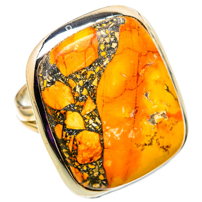 Orange Copper Composite Turquoise Rings handcrafted by Ana Silver Co - RING105866 - Photo 2