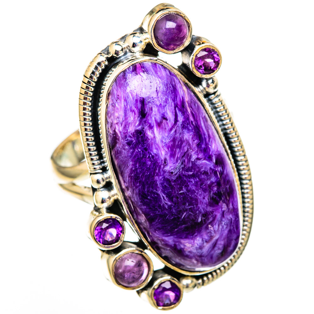Charoite, Amethyst Rings handcrafted by Ana Silver Co - RING105876 - Photo 2