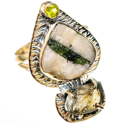 Green Tourmaline In Quartz, Labradorite, Peridot Rings handcrafted by Ana Silver Co - RING105884 - Photo 2