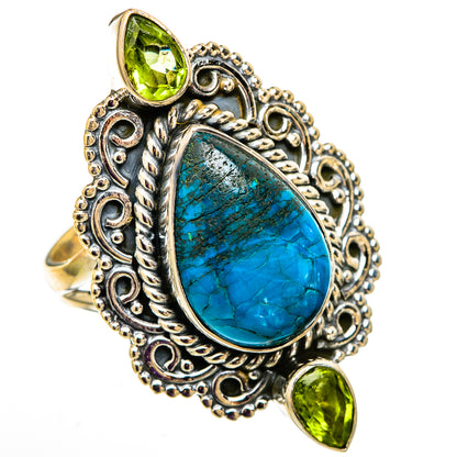 Chrysocolla, Peridot Rings handcrafted by Ana Silver Co - RING105898 - Photo 2