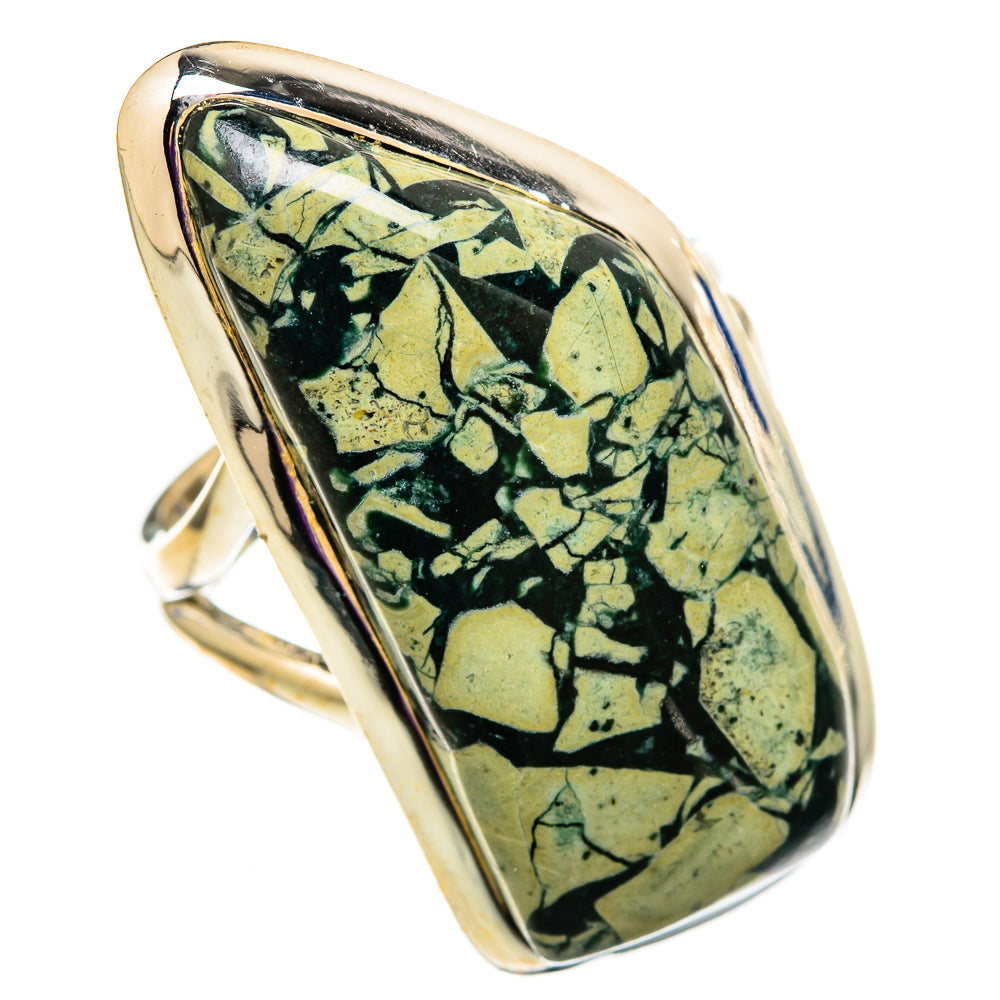 Brecciated Green Jasper Rings handcrafted by Ana Silver Co - RING105902 - Photo 2