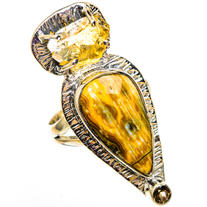 Ocean Jasper, Citrine Rings handcrafted by Ana Silver Co - RING105909 - Photo 2
