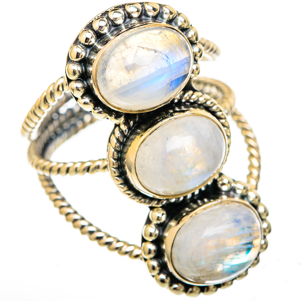 Rainbow Moonstone Rings handcrafted by Ana Silver Co - RING105924 - Photo 2