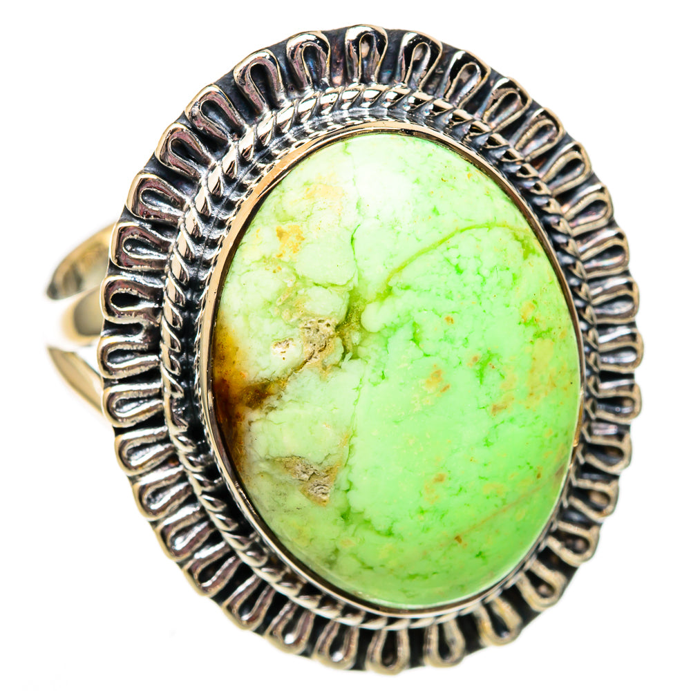 Lemon Chrysoprase Rings handcrafted by Ana Silver Co - RING105933 - Photo 2