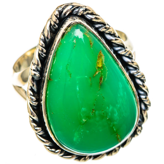 Chrysoprase Rings handcrafted by Ana Silver Co - RING105937 - Photo 2