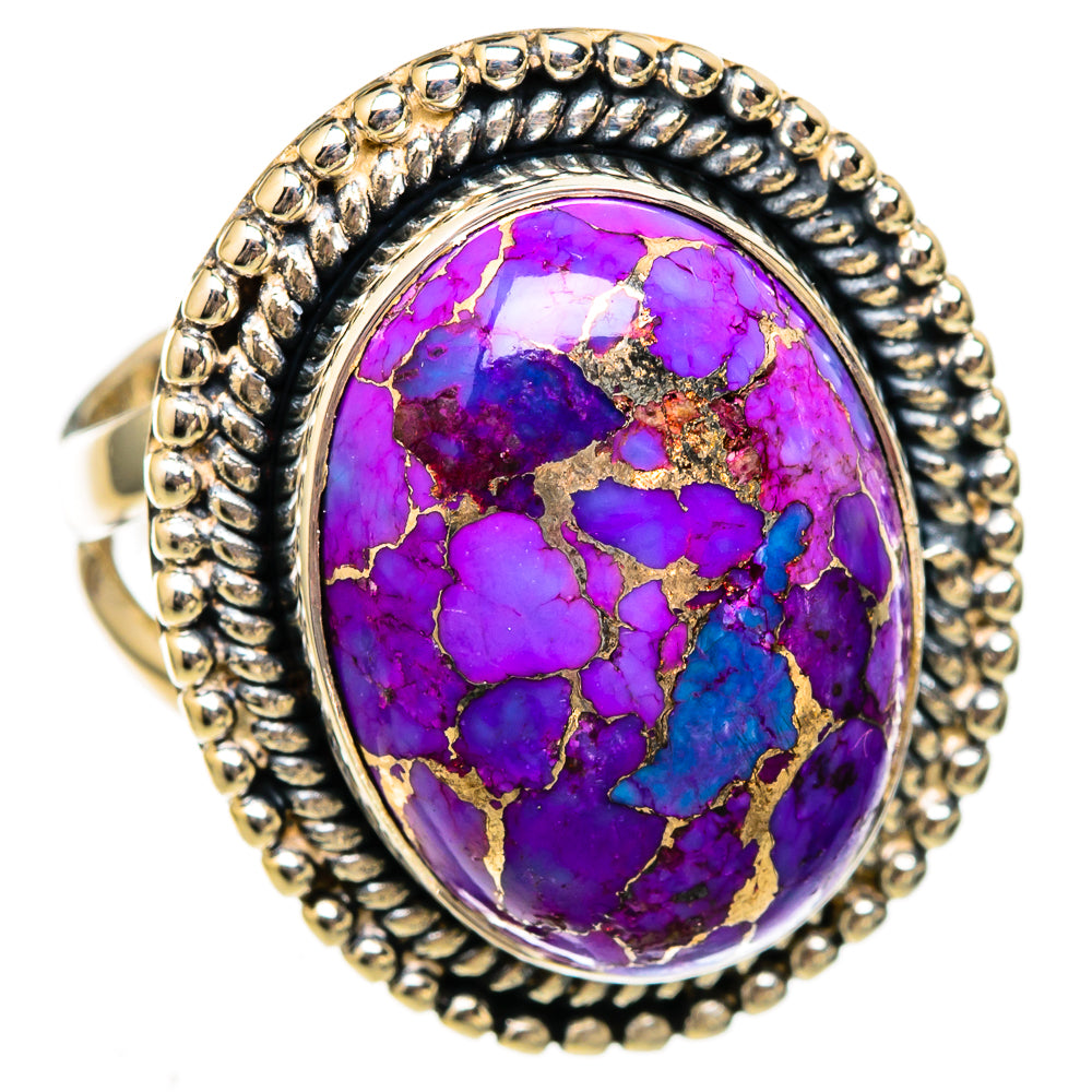 Purple Copper Composite Turquoise Rings handcrafted by Ana Silver Co - RING105955 - Photo 2