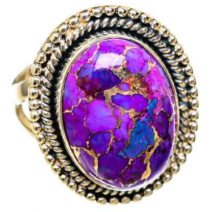 Purple Copper Composite Turquoise Rings handcrafted by Ana Silver Co - RING105955 - Photo 2