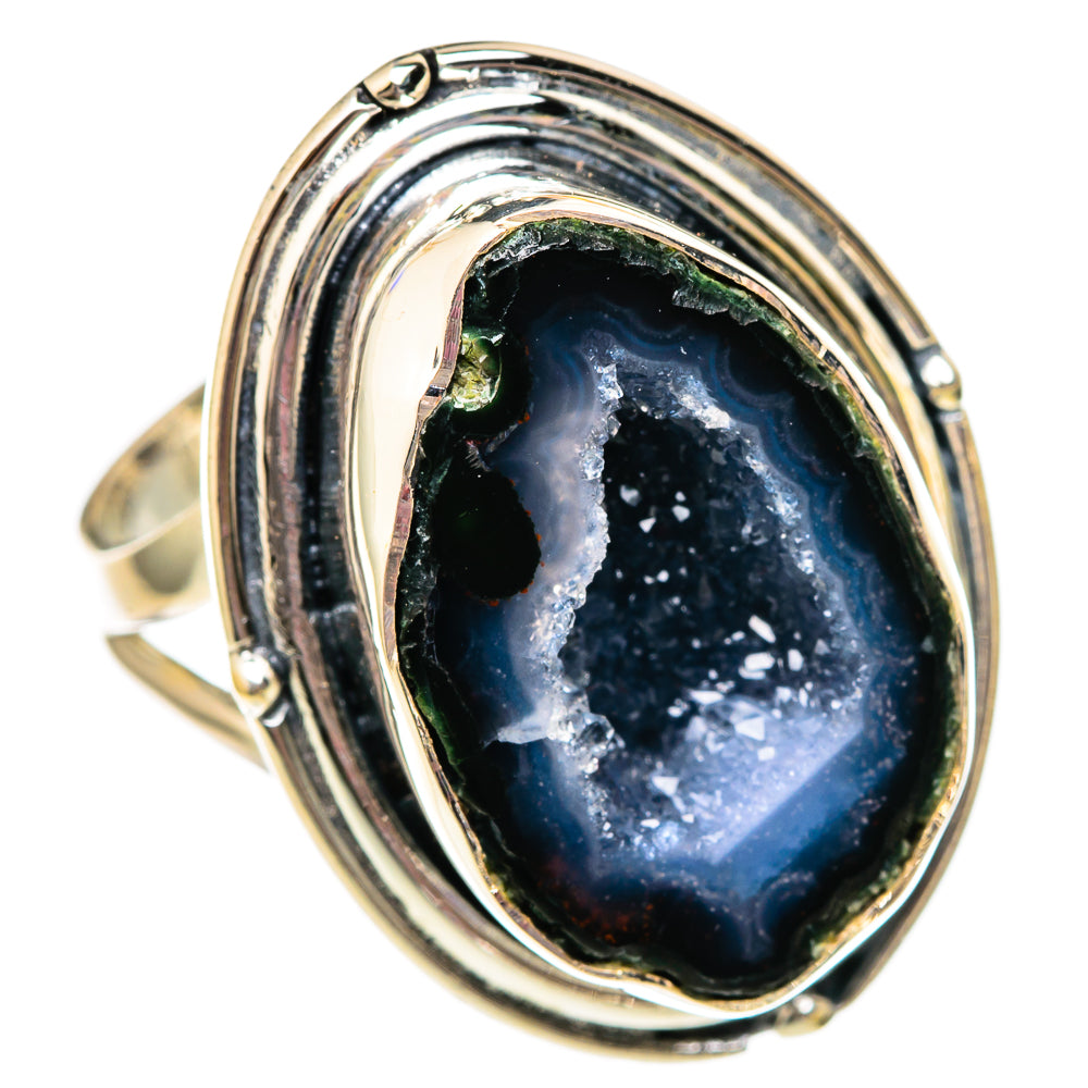 Coconut Geode Druzy Rings handcrafted by Ana Silver Co - RING105959 - Photo 2