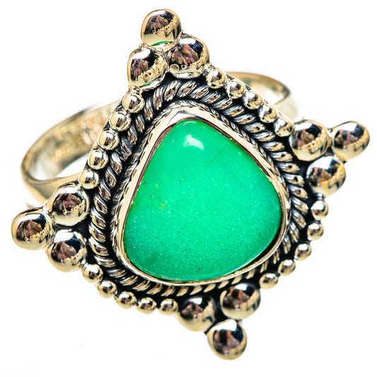Chrysoprase Rings handcrafted by Ana Silver Co - RING105975 - Photo 2