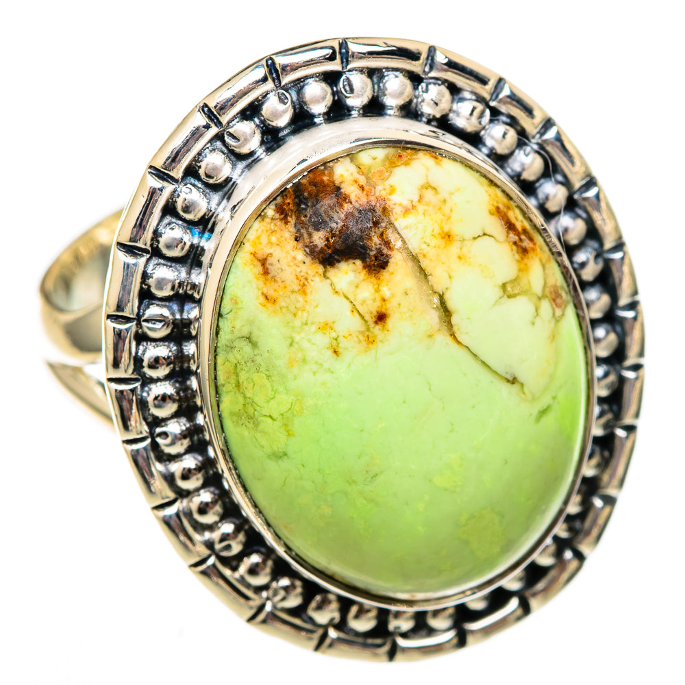 Lemon Chrysoprase Rings handcrafted by Ana Silver Co - RING105976 - Photo 2