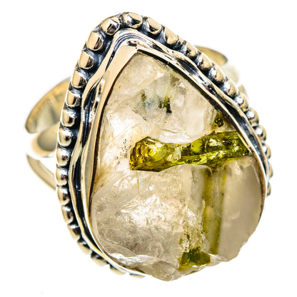 Green Tourmaline In Quartz Rings handcrafted by Ana Silver Co - RING105978 - Photo 2