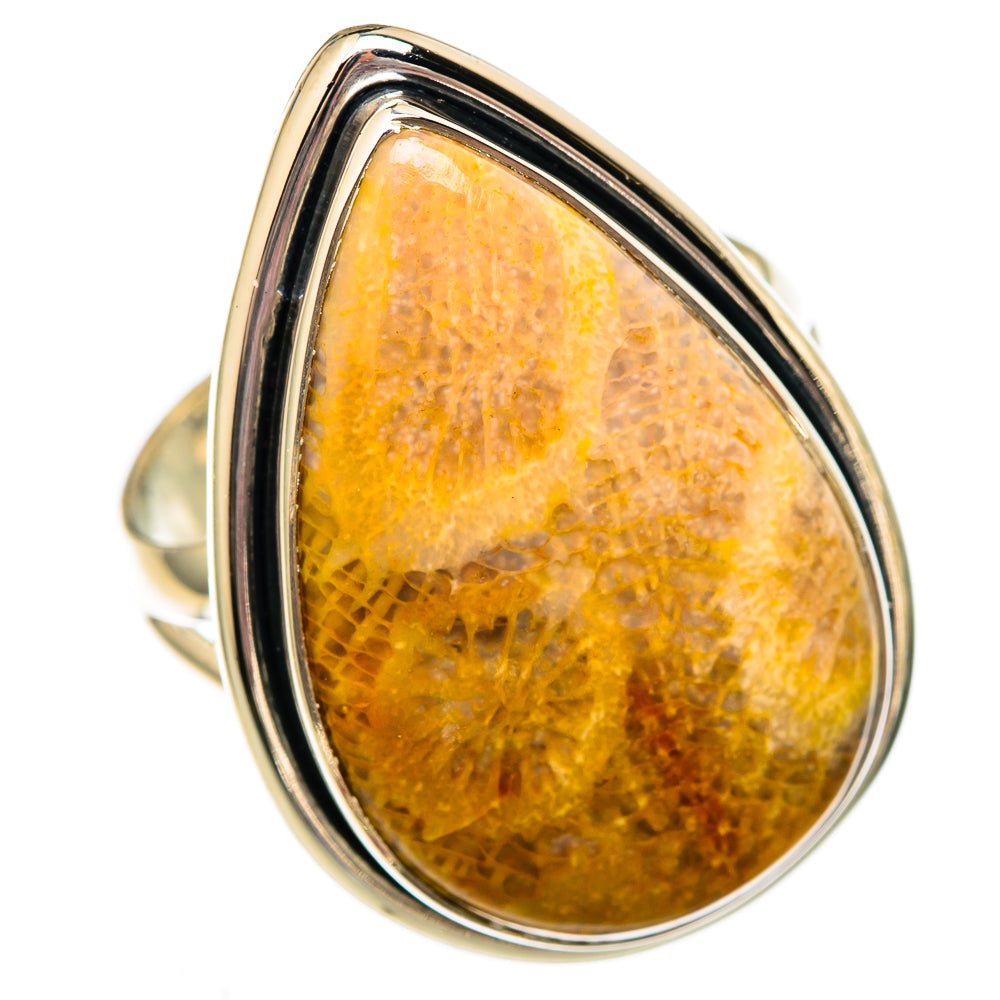 Fossil Coral Rings handcrafted by Ana Silver Co - RING105981 - Photo 2