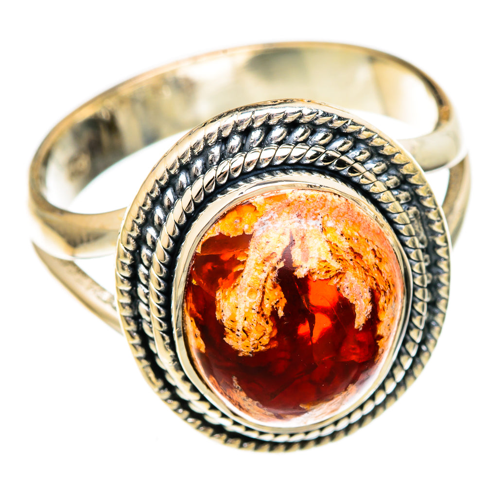 Mexican Fire Opal Rings handcrafted by Ana Silver Co - RING106004 - Photo 2