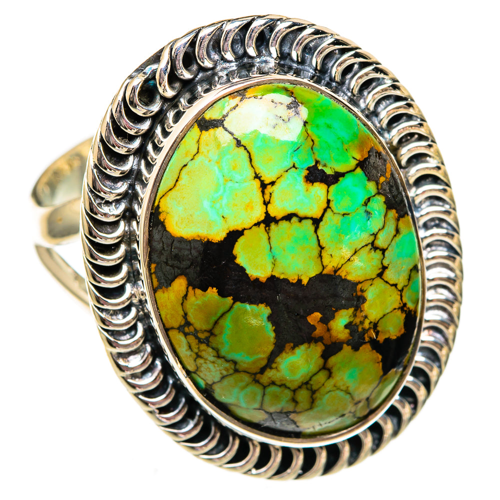 Tibetan Turquoise Rings handcrafted by Ana Silver Co - RING106014 - Photo 2