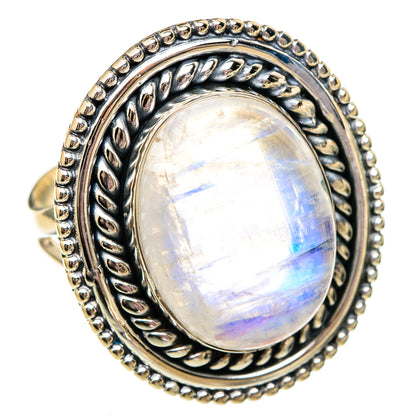 Rainbow Moonstone Rings handcrafted by Ana Silver Co - RING106039 - Photo 2