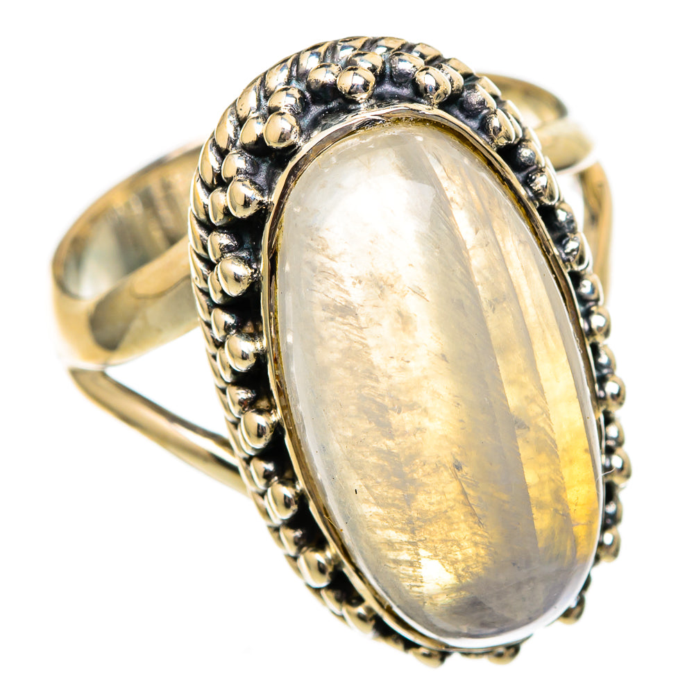 Rainbow Moonstone Rings handcrafted by Ana Silver Co - RING106073 - Photo 2