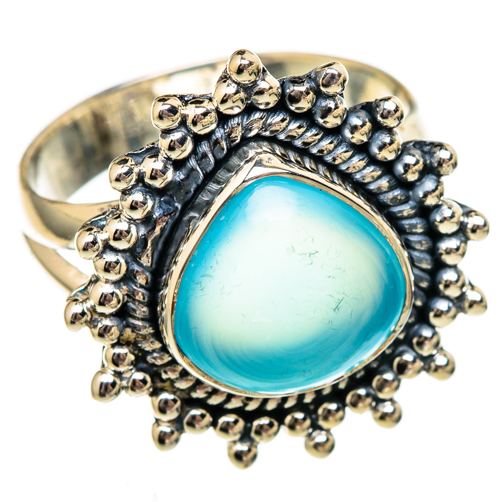 Aqua Chalcedony Rings handcrafted by Ana Silver Co - RING106078 - Photo 2