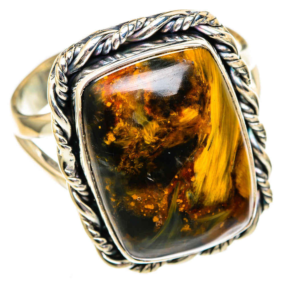 Golden Pietersite Rings handcrafted by Ana Silver Co - RING106092 - Photo 2