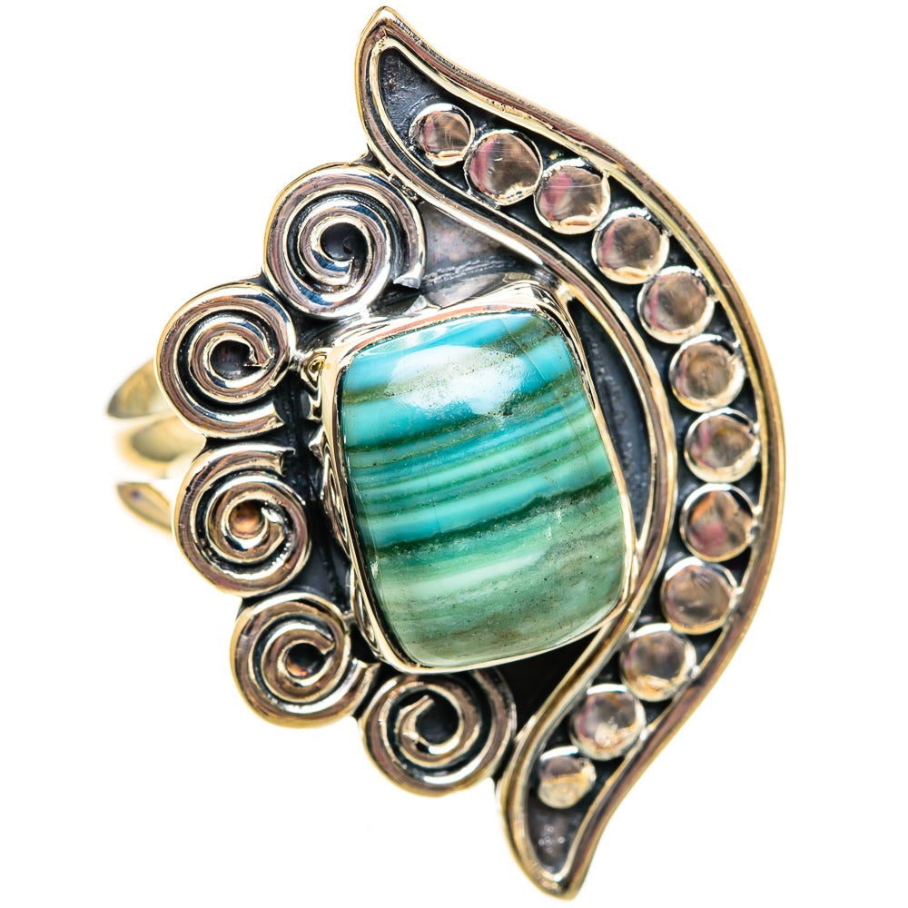 Green Jasper Rings handcrafted by Ana Silver Co - RING106119 - Photo 2