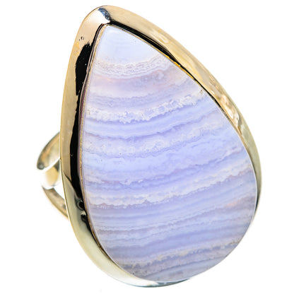 Blue Lace Agate Rings handcrafted by Ana Silver Co - RING106144 - Photo 2