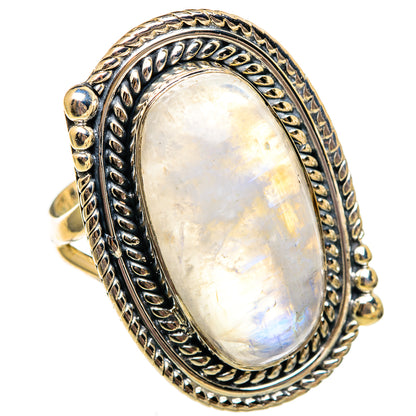 Rainbow Moonstone Rings handcrafted by Ana Silver Co - RING106145 - Photo 2