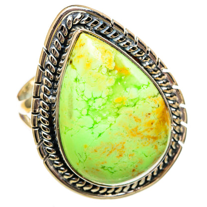 Lemon Chrysoprase Rings handcrafted by Ana Silver Co - RING106160 - Photo 2