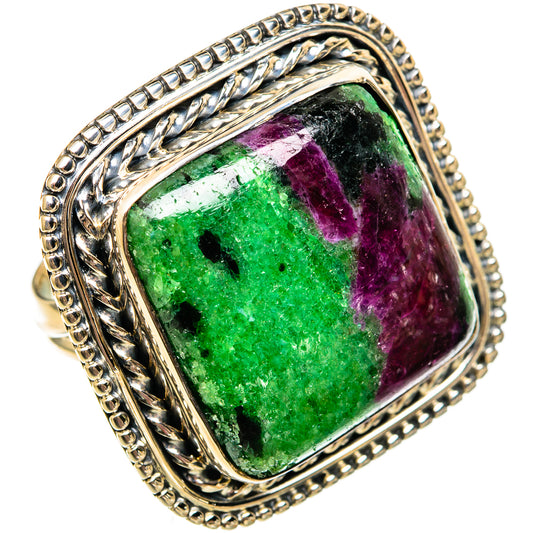 Ruby Zoisite Rings handcrafted by Ana Silver Co - RING106161 - Photo 2