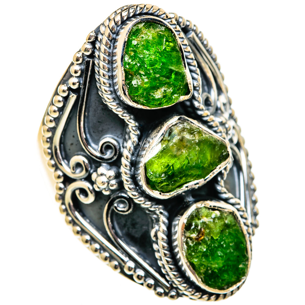 Chrome Diopside Rings handcrafted by Ana Silver Co - RING106170 - Photo 2