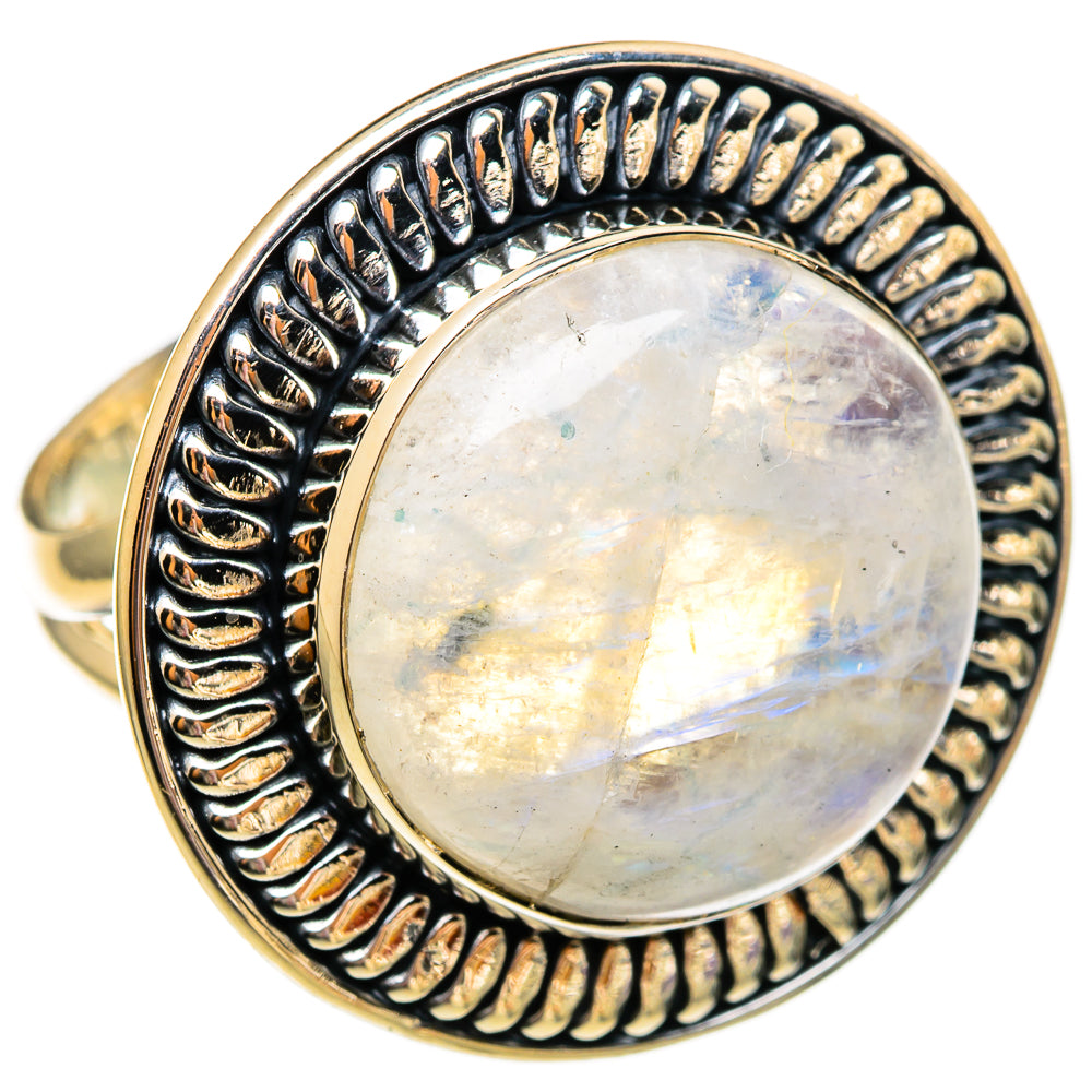 Rainbow Moonstone Rings handcrafted by Ana Silver Co - RING106186 - Photo 2