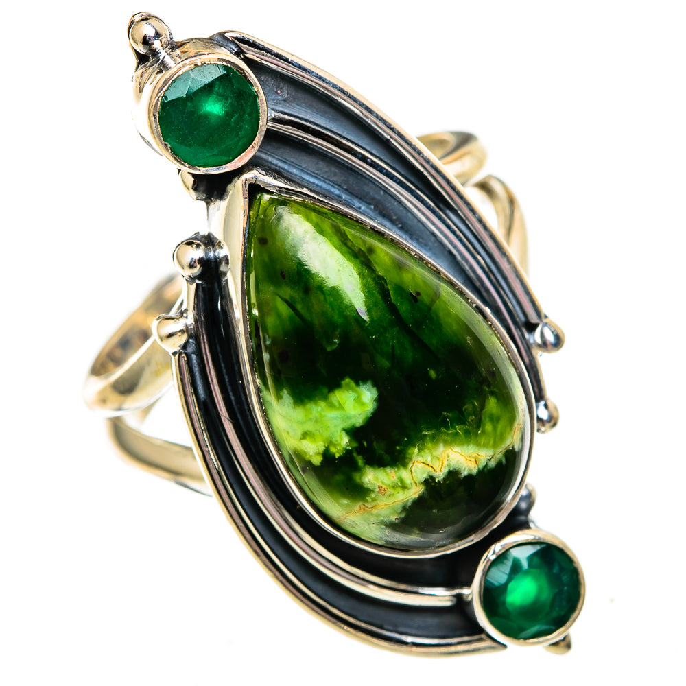 Australian Green Opal Rings handcrafted by Ana Silver Co - RING106202 - Photo 2