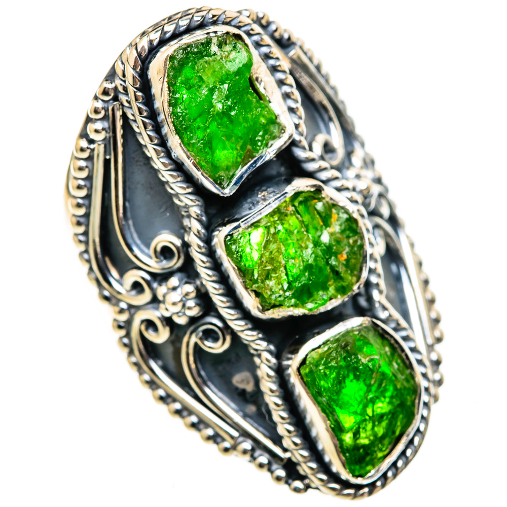 Chrome Diopside Rings handcrafted by Ana Silver Co - RING106203 - Photo 2