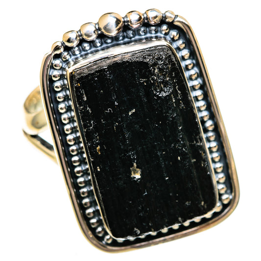 Black Tourmaline Rings handcrafted by Ana Silver Co - RING106222 - Photo 2