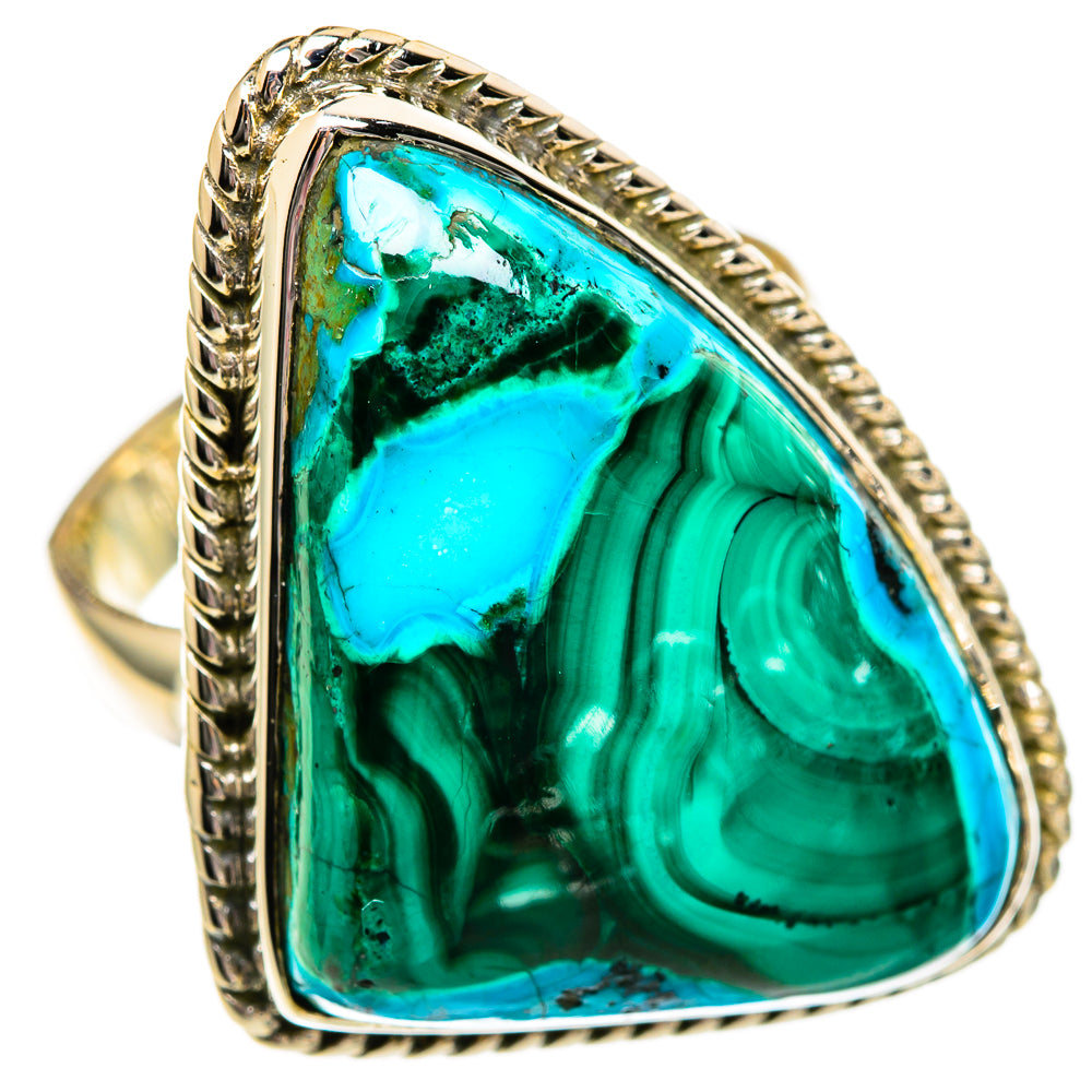 Malachite In Chrysocolla Rings handcrafted by Ana Silver Co - RING106229 - Photo 2