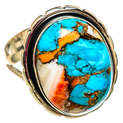 Spiny Oyster Turquoise Rings handcrafted by Ana Silver Co - RING106231 - Photo 2