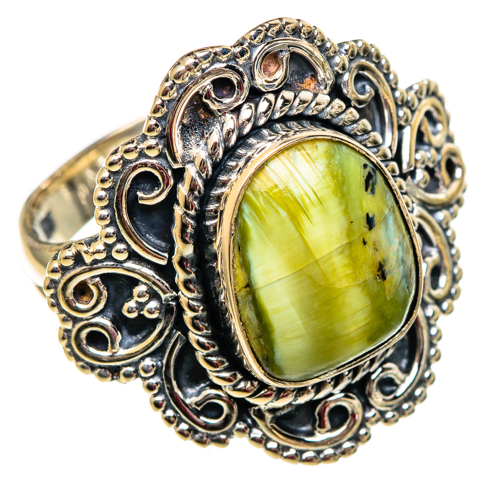 African Green Opal Rings handcrafted by Ana Silver Co - RING106240 - Photo 2